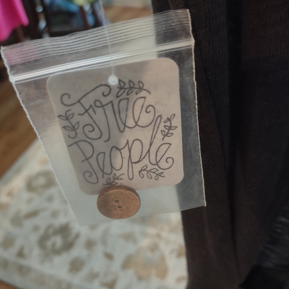 NWT Free People Long Sleeve Black Dress- Large - Picture 5 of 8